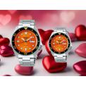 PAREJA RELOJES SEIKO 5 SPORTS STYLE ESFERA NARANJA