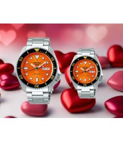 PAREJA RELOJES SEIKO 5 SPORTS STYLE ESFERA NARANJA