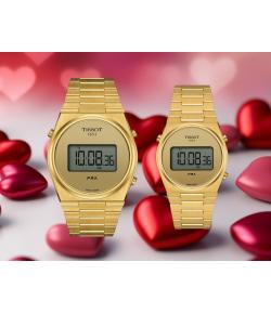 PAREJA RELOJES TISSOT PRX DIGITAL PVD DORADO