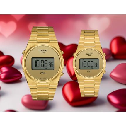 PAREJA RELOJES TISSOT PRX DIGITAL PVD DORADO