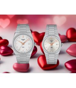 PAREJA RELOJES TISSOT PRX ESFERA PLATEADA