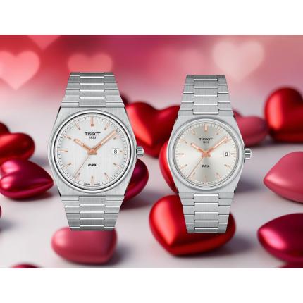 PAREJA RELOJES TISSOT PRX ESFERA PLATEADA