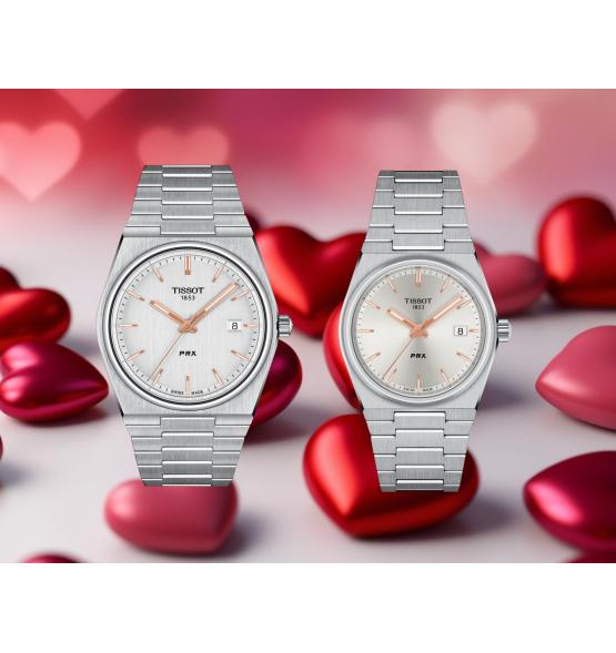 PAREJA RELOJES TISSOT PRX ESFERA PLATEADA