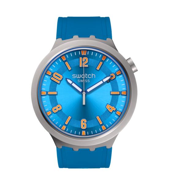 SWATCH BIG BOLD IRONY BLUE IN THE WORKS 47MM SB07S115