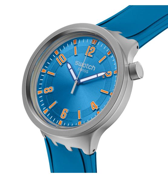 SWATCH BIG BOLD IRONY BLUE IN THE WORKS 47MM SB07S115