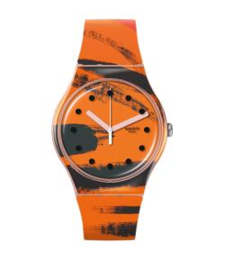 SWATCH NEW GENT BARNS-GRAHAM'S ORANGE AND RED ON PINK 41MM SUOZ3