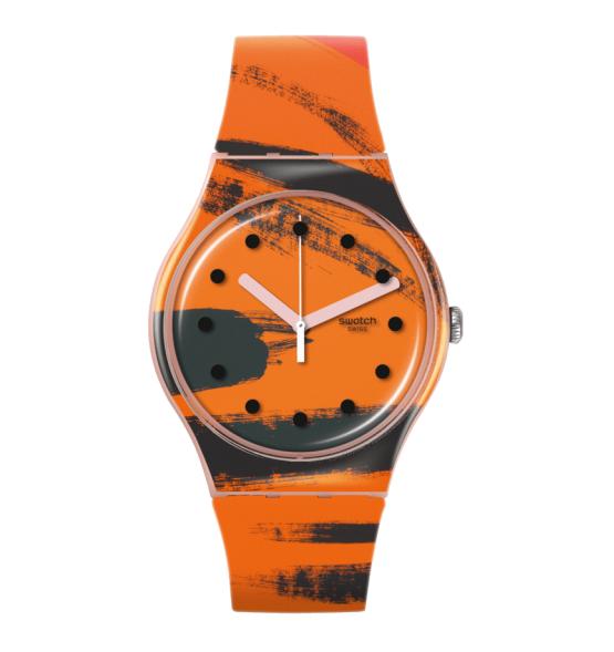 SWATCH NEW GENT BARNS-GRAHAM'S ORANGE AND RED ON PINK 41MM SUOZ3