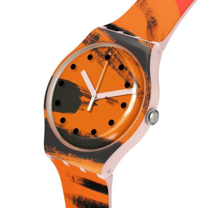 SWATCH NEW GENT BARNS-GRAHAM'S ORANGE AND RED ON PINK 41MM SUOZ3