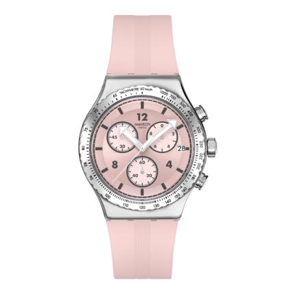 SWATCH NEW IRONY CHRONO POPPINGLY PINK 43MM YVS532